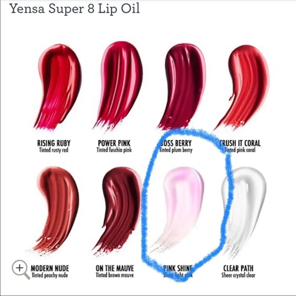 Yensa Full Sized Super 8 LIp Oil in Pink Shine New in Box